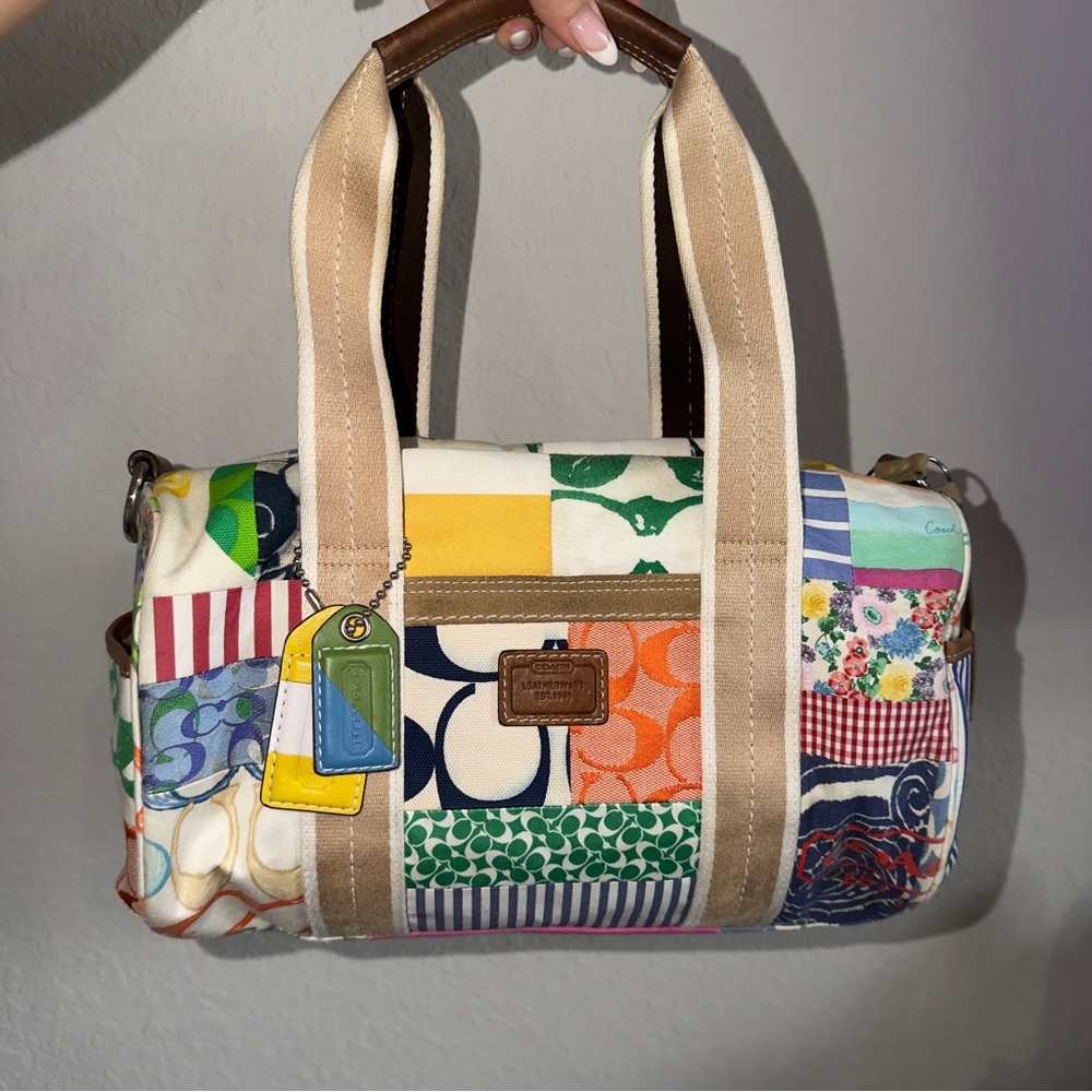 🌼🌸Vintage Coach Patchwork Mini Boston Bag🌼🌸